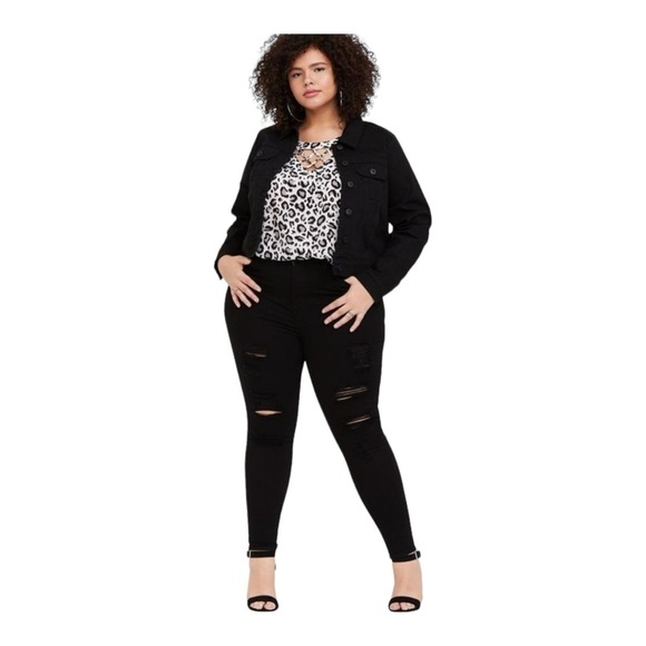 TORRID Leopard Print Challis Lattice Goddess Tank Top 2XL NWT - Picture 3 of 6